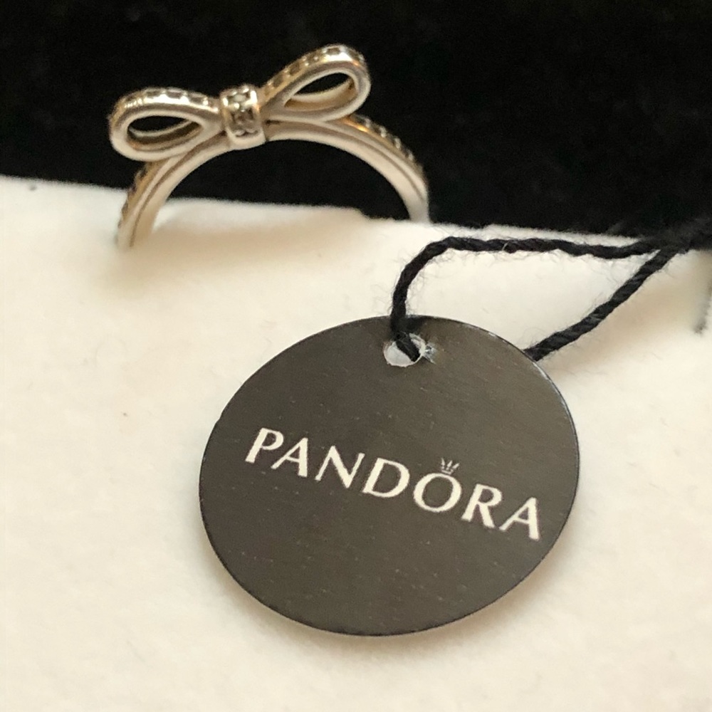 Pandora brilliant sentiments bow ring, Silver, Sz6